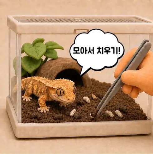 B 모아서 치운다